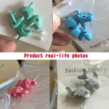 1 đôi Hợp kim kẽm Dễ thương Thú vật Hoạt hình Hoạt hình Hoa tai Với Nhỏ giọt Dầu Thủ công - Nhiều màu - Xem 11