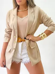 Women Blazers - 米色 - 查看 2