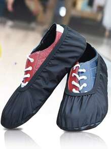 1對家用辦公室防水防塵鞋套，可重複使用和清洗 - 黑色 - 查看 1