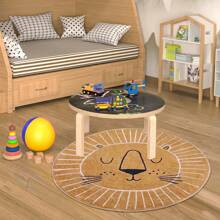 1pc Cartoon Round Carpet, Game Mat, Bedroom Rug, Crawling Mat, Washable Non-Slip Carpet For Home Decoration, Room Carpet - Multicolor - View 3
