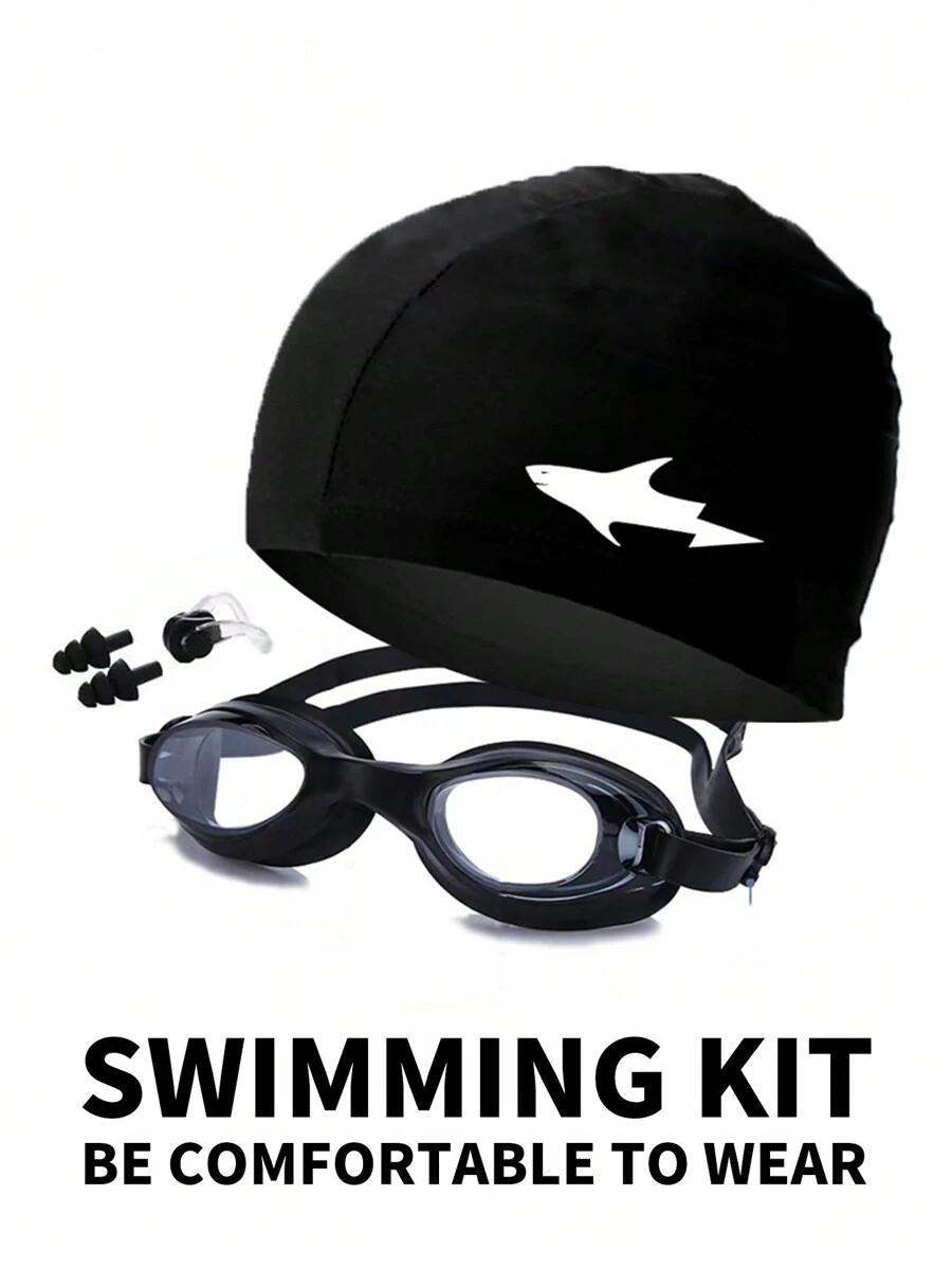 防水防雾泳镜和泳帽套装，男女通用游泳配件套装，沙滩必需品，沙滩配件，泳池浮板