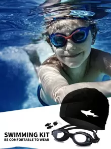 防水防雾泳镜和泳帽套装，男女通用游泳配件套装，沙滩必需品，沙滩配件，泳池浮板