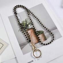 1 Piece Crystal Beads Work Id Lanyard Be Kind Letter Mobile Phone Chain Women's Cute Teacher Lanyard Key Chain Necklace Id Badge Glasses Mask Chain - Multicolor - View 14