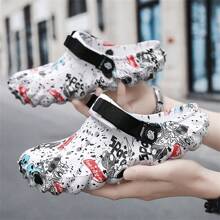 2025 Sandalias sin cordones huecas para hombres, chanclas de verano para exteriores, diapositivas deportivas y de playa