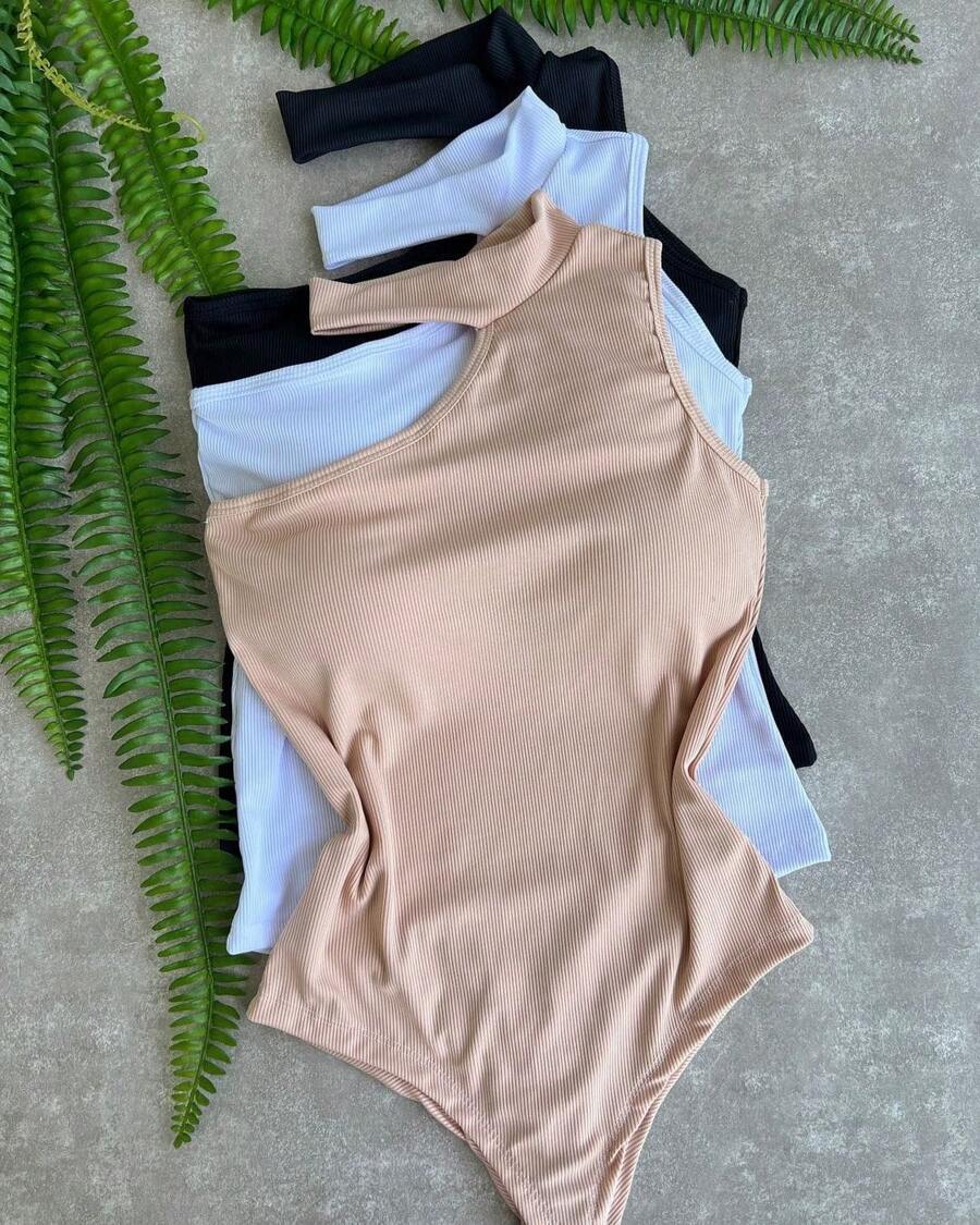 Women Bodysuits - 杏色 - 查看 1