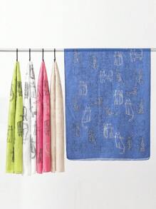 1 Miếng Dễ thương Mèo In Động vật Của phụ nữ Thanh lịch Mềm mại Khăn quàng cổ , Kem chống nắng , Ngày lễ Khăn choàng - A - Xem 2