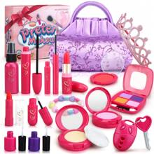 Maquillaje fingido para niñas, juego de maquillaje falso para niñas pequeñas, kit de maquillaje para niños con una bolsa de princesa, juguete para niñas con llave de coche y otros juguetes para niñas de 2 a 6 años para regalo de cumpleaños (color del accesorio aleatorio) - Multicolor - Ver 13