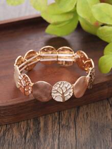 1入組波西米亞復古鋅合金幾何造型銀色彩繪搪瓷手鐲,適合女士派對、禮物或個性化穿搭 - 銀色 - 查看 9