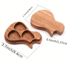 One Set Wooden Guitar Picks With Pick Holder Box, Simple Wood Guitar Plectrum Storage Case - Beige - View 8