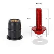 Kit de arandelas de tornillo para motocicleta, protector de parabrisas de aluminio, M5x16mm, paquete de 10