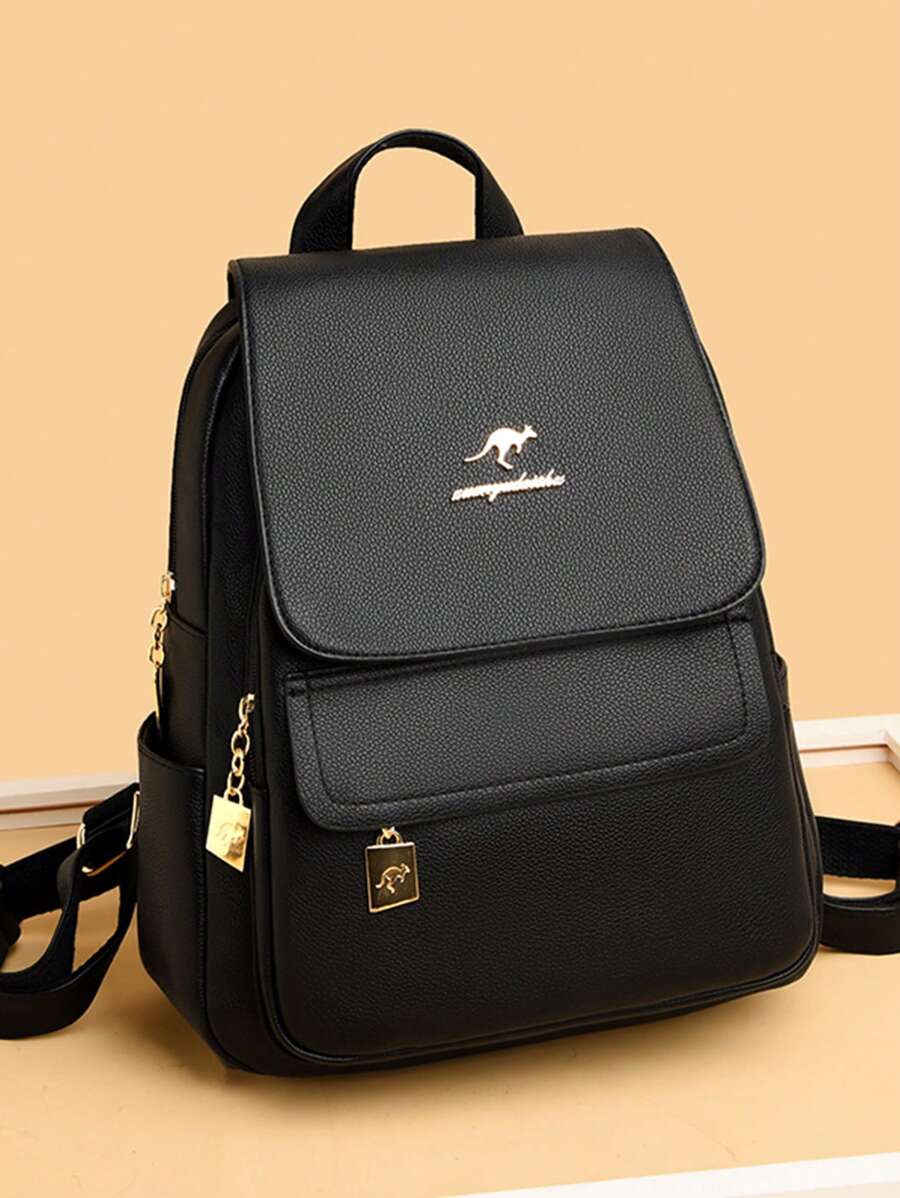 Luxury Soft Leather Female Backpacks Purses Women's 2024 Bagpack Rucksack Ladies S Large Capacity, School Backpack - Black - View 1