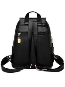 Luxury Soft Leather Female Backpacks Purses Women's 2024 Bagpack Rucksack Ladies S Large Capacity, School Backpack - Black - View 6