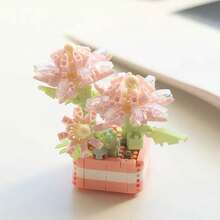 Variedad De Flores De Bloques De Construcción En Miniatura Con Macetas De Plástico, Incluidos Girasoles Y Rosas - Divertido - Ideal Para Decoraciones De Interiores Del Hogar, Regalos De Inauguración De Casa - Plantas en macetas con bloques de construcción de micropartículas. - Ver 16