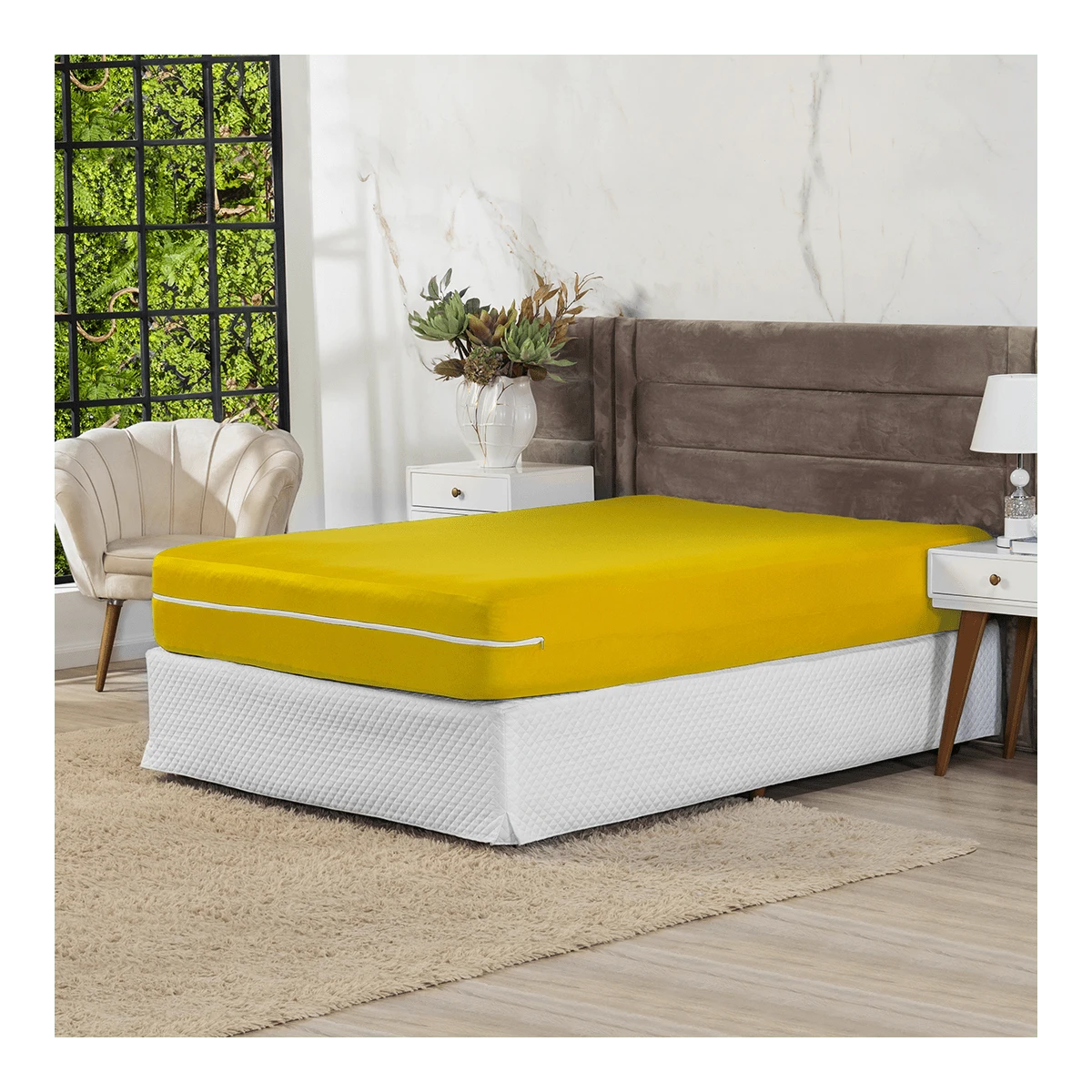 Mattress Pads - 黃色 - 查看 1