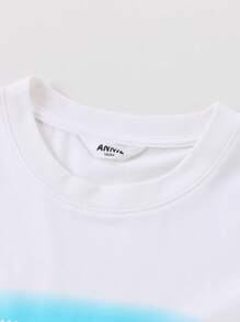 Annil 青少年/男童夏季休闲圆领短袖T恤 - 白色 - 查看 4