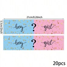20 Sheets Gender Reveal Stickers, Mineral Water Bottle Stickers, Gift Labels, Happy Wedding Stickers - Multicolor - View 2