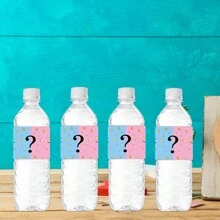 20 Sheets Gender Reveal Stickers, Mineral Water Bottle Stickers, Gift Labels, Happy Wedding Stickers - Multicolor - View 1