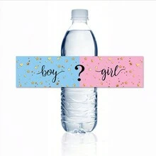 20 Sheets Gender Reveal Stickers, Mineral Water Bottle Stickers, Gift Labels, Happy Wedding Stickers - Multicolor - View 3