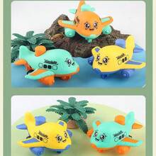 1pc Cartoon Airplane Shaped Press & Go Toy For Kids, Kindergarten Gift - Multicolor - View 8