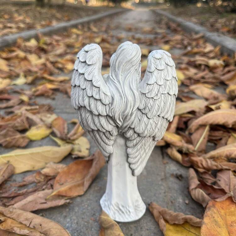1pc Resin Statue Decor Featuring Roman Praying Angel Fairy For Home, Garden - White - View 9