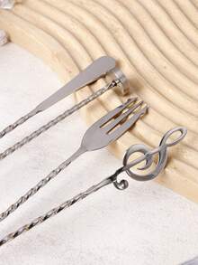 1pc 304 Stainless Steel 40cm Long Handle Cocktail Mixing Spoon, Spiral Handle Bar Spoon, Bartender Tool With Muddler/Fork/Flat Scraper/Music Note Head, Cocktail Mixing Stick, Home Bar DIY Layered Mixing, Mud Presser Pestle Scraper - View 11