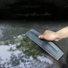 汽車清洗柔軟矽膠水刮板集成清潔刮刀，新款式，無噪音，無刮痕，理想選擇，適用於汽車清潔 - 黑色 - 查看 2