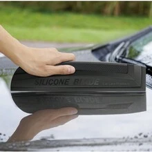 汽車清洗柔軟矽膠水刮板集成清潔刮刀，新款式，無噪音，無刮痕，理想選擇，適用於汽車清潔 - 黑色 - 查看 1