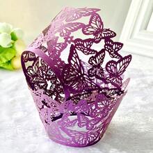 50Pcs Hollow Cake Rim Baking Cupcake Paper Lace Cake Decorations