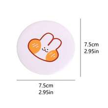 3PCS Mini espejos de maquillaje portátiles y adorables, espejos de mano, adecuados para estudiantes como espejo pequeño (patrón enviado al azar) - Blanco - Ver 4