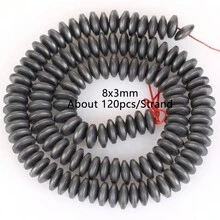 1條天然赤鐵礦石黑色啞面幾何圖案愛心立方圓珠珠寶製作配件耳環項鍊diy配件 15" - 彩色 - 查看 20