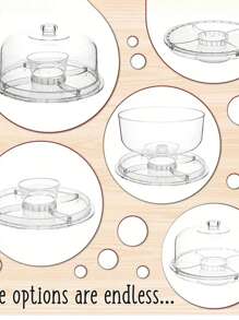 1入組12英寸婚禮蛋糕架，6合1多功能盤子和蛋糕盤，可用作婚禮蛋糕架、沙拉碗、盤子、冷飲碗、甜點碟、玉米片和莎莎醬碟。 - 無色 - 查看 7