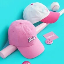 Miniso Barbie Shining Collection Embroidery Baseball Cap(Rose Red) Street - Hot Pink - View 2