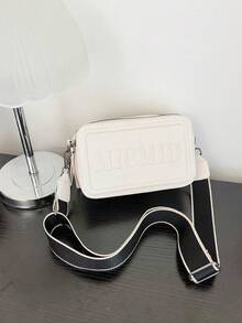 字母壓花正方形包 - 白色 - 查看 2