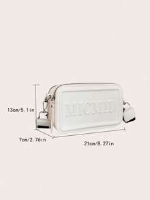 字母壓花正方形包 - 白色 - 查看 4