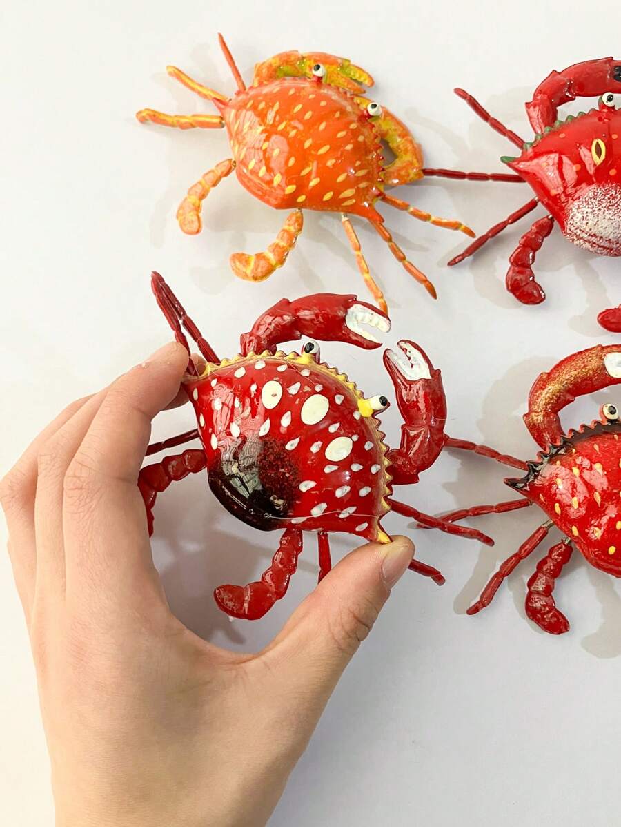 1 Miếng Đáng yêu Mô phỏng Cua Hình dạng Nam châm tủ lạnh , Với Di chuyển được Và Vẽ bằng tay Bề mặt , Thích hợp Đối với Nhà  Đồ trang trí , Sử dụng hàng ngày Và Quà tặng lễ hội