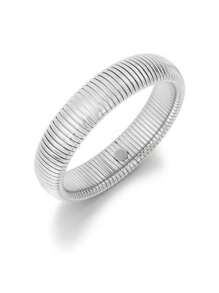 1pc 18K Gold Plated Elastic Vintage Thick Minimalist High-End Striped Bangle Bracelet, Gift For Women, Party Style, Ins Style, Women's Jewelry, Bohemian Style, Delicate Gift, Elegant Bracelet, Stainless Steel Gold Bracelet