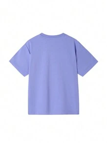 Annil Áo thun nữ mùa hè cổ tròn tay ngắn thời trang năng động mát mẻ hợp thời trang - Màu tím - Xem 3