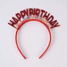 5pcs New Birthday Headbands With Shiny Gold Dust, English "Happy Birthday" Lettering For Party Decorations And Atmosphere - Multicolor - View 13