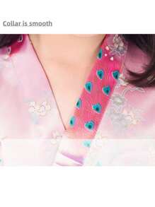 1 Cô Gái Tuổi Teen Trung Chiều Dài In Hình Con Công Đồ Ngủ, Áo Choàng Tắm Satin Mỏng Cho Mùa Hè, thường Ngày Hở Mặt Trước Áo Dây Cho Gia Đình - Hồng - Xem 5