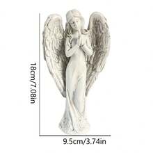 1pc Resin Statue Decor Featuring Roman Praying Angel Fairy For Home, Garden - White - View 10