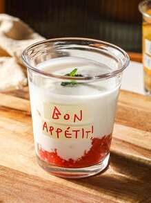 1 cốc thủy tinh, cốc đồ họa chữ cái hiện đại cho gia đình - trắng - Xem 8