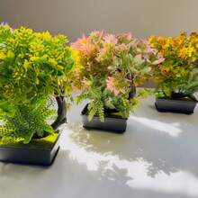 創意新型人造花盆景新月形菊花種子仿真植物家居裝飾擺件室內餐桌客廳插花工藝小盆栽 - 藕粉色 - 查看 4