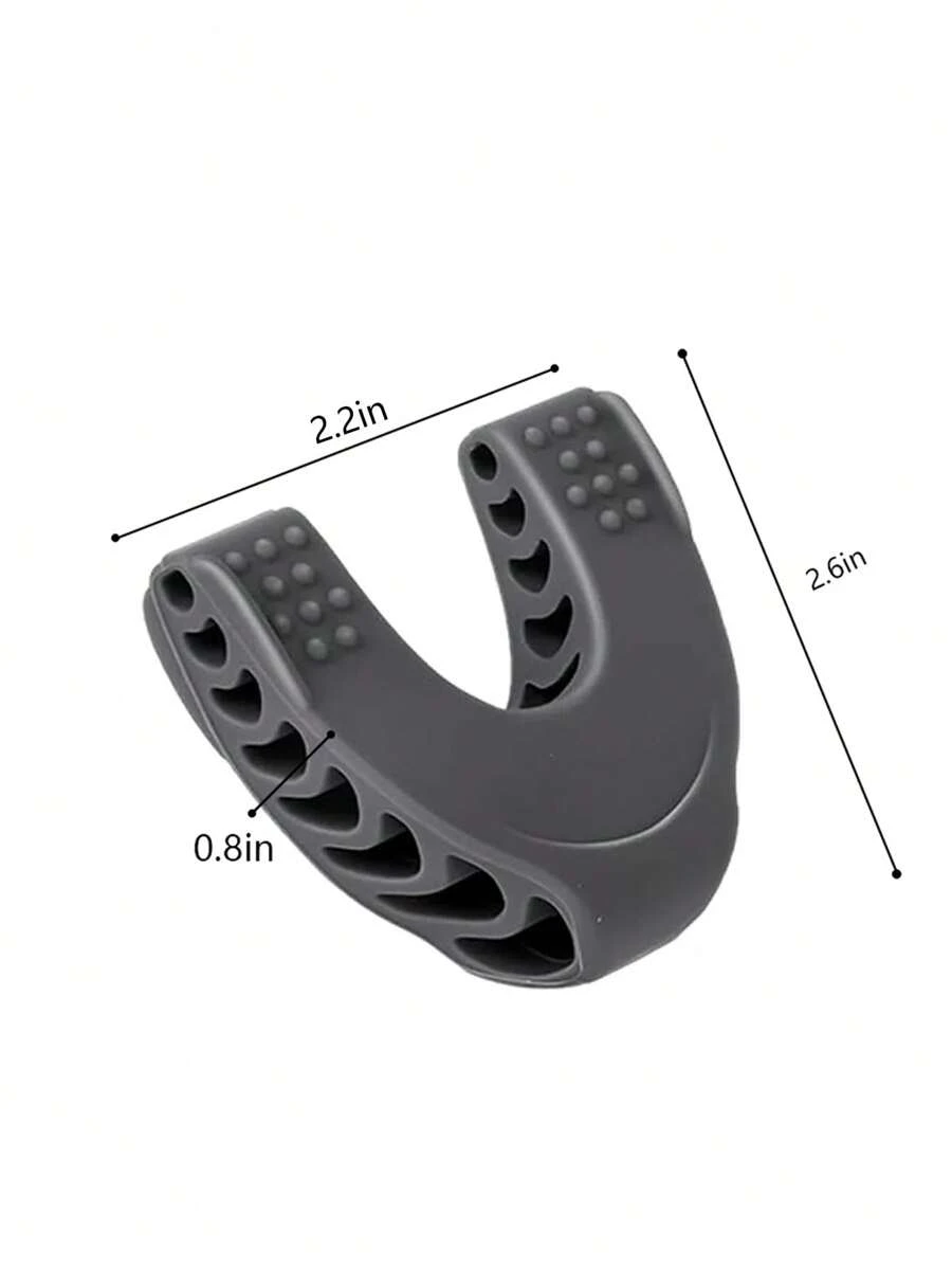 1pc Silicone Facial Exerciser, Jawline Tool, Jaw Muscle Trainer Gym Accessories - Grey - View 1