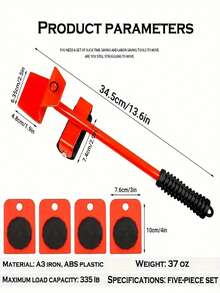 5 cái Đồ nội thất Di chuyển Công cụ Bộ dụng cụ , Nặng Di chuyển Hiện vật , Có thể mang đi Di chuyển Bộ công cụ , Thích hợp Đối với Di chuyển Và Lớn Đồ nội thất , Với bánh xe Và Tay cầm , Heavy-duty Và Hoạt động - Một kích thước phù hợp với tất cả màu xanh - Xem 2