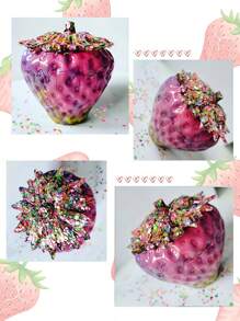 1pc DIY Strawberry Covered Jewelry And Cosmetics Storage Box, Candle Holder, Silicone Mold For Home Decor And Car Accessories - White - View 9