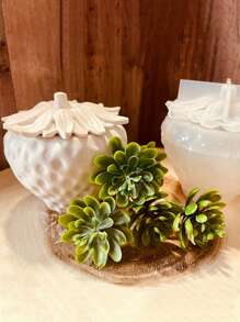 1pc DIY Strawberry Covered Jewelry And Cosmetics Storage Box, Candle Holder, Silicone Mold For Home Decor And Car Accessories - White - View 7