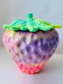 1pc DIY Strawberry Covered Jewelry And Cosmetics Storage Box, Candle Holder, Silicone Mold For Home Decor And Car Accessories - White - View 10