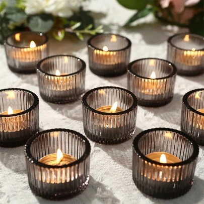Candle Holder Set Of 4/12/24/36, 2'' X 1.4'' Small Glass Tealight Votive Candle Holders (Excluding Candles), Perfect For Wedding Table Centerpiece And Halloween Christmas Holiday Party Home Decoration