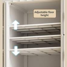 Sang trọng Ánh sáng Nhựa Lưu trữ Tủ , Đa chức năng Đồ chơi Bữa ăn nhẹ Dày lên Lưu trữ Tủ , Trong suốt Hút từ tính Dung lượng lớn Giày Tủ Đối với Vật dụng trong nhà Sử dụng - Màu be - Xem 5