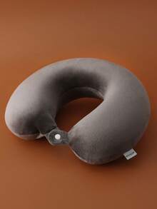 Hình chữ-U Gối cổ , Gối Du lịch Đối với Hỗ trợ cổ Máy bay , Ô tô/xe hơi , Xe lửa Với Khóa Đối với Dễ Đang ngủ , Cái cổ Giảm đau - Màu xám đen - Xem 1